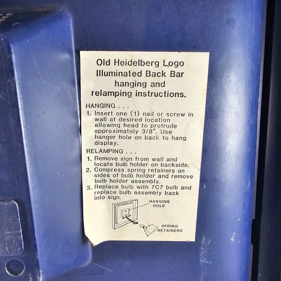 Vintage Blatz Old Heidelberg Private Stock Beer Sign 1986 - Picture 7 of 11